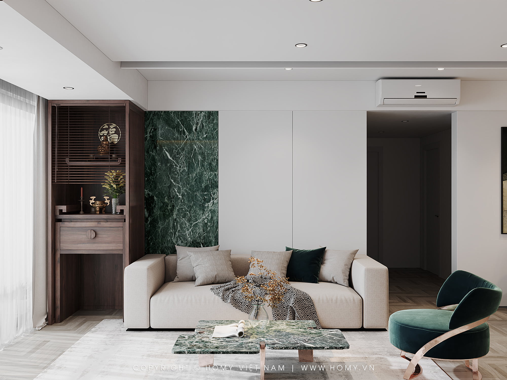 Thiết kế nội thất phòng khách chung cư phong cách hiện đại